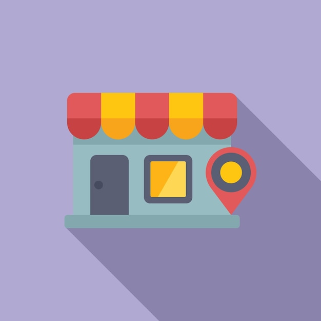 Icono de posición del localizador de la tienda vector plano Lugar de mercado