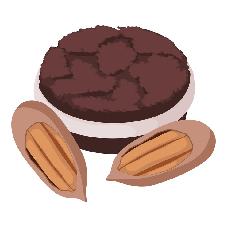 Vector icono de postre de chocolate vector isométrico galleta de chocolate casera y nuez de pecan concepto de comida de postre
