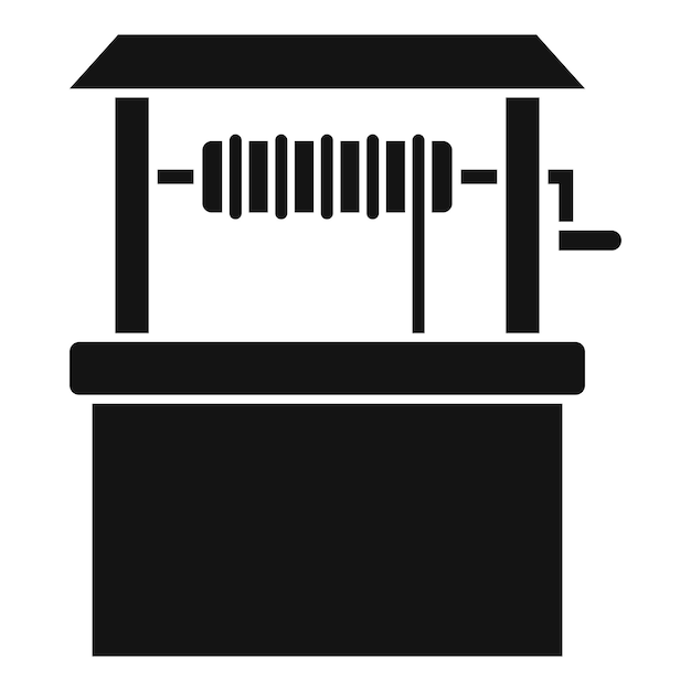 Icono de pozo de agua de madera Ilustración simple del icono de vector de pozo de agua de madera para diseño web aislado sobre fondo blanco