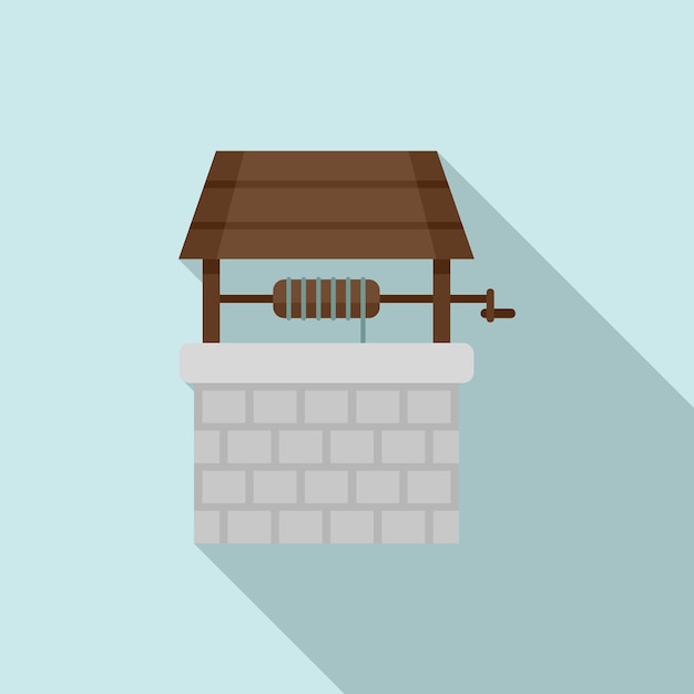 Icono de pozo de agua de piedra Ilustración plana de icono de vector de pozo de agua de piedra para diseño web