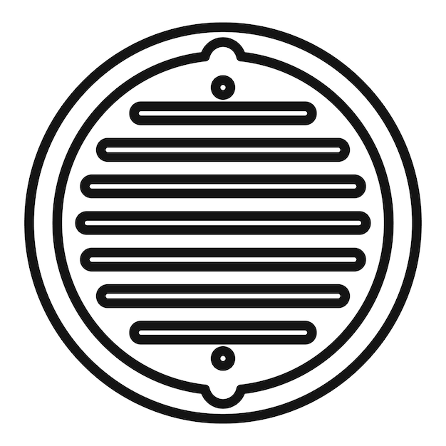 Icono de pozo de asfalto vector de contorno Carretera de la ciudad Círculo de pozo