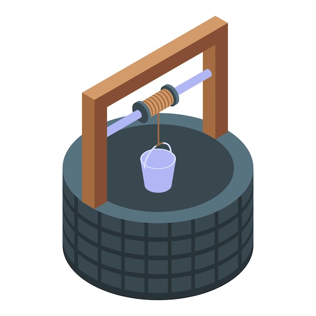 Icono de pozo grande Isométrico de icono de vector de pozo grande para diseño web aislado sobre fondo blanco