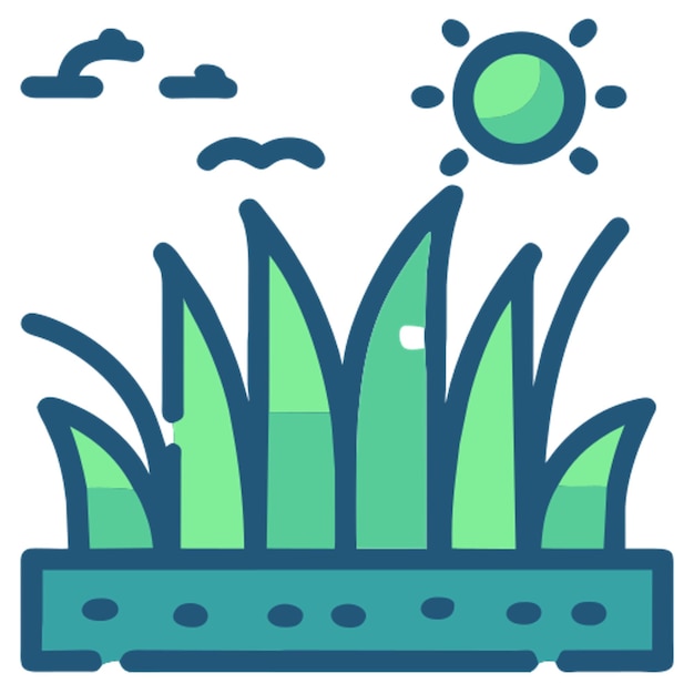 el icono de la pradera con un contorno de colores