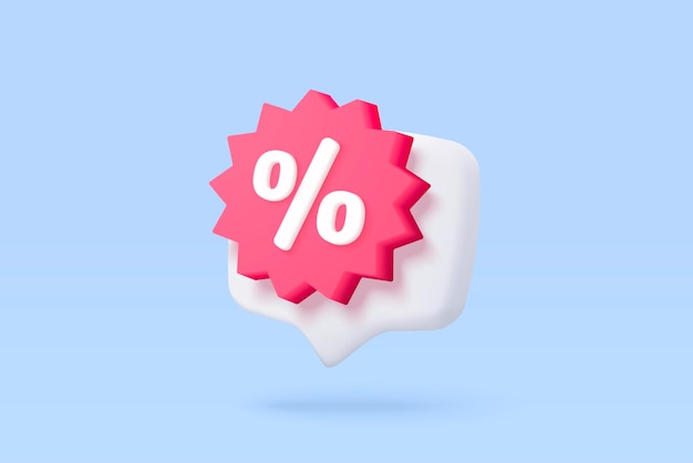 Vector Ícono de precio de etiqueta 3d para cupón de descuento de compras en línea de efectivo para ventas de uso futuro con una excelente oferta para compras promoción de oferta especial ícono de etiquetas de precio 3d ilustración de representación vectorial