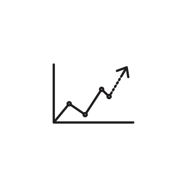 Icono de predicción de mercado Establezca el símbolo vectorial de la predicción de estadísticas del gráfico en estilo negro lleno y delineado Signo de pronóstico de margen y análisis de riesgo