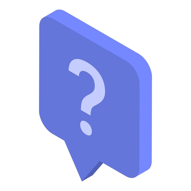 Icono de pregunta de chat azul Isométrico del icono de vector de pregunta de chat azul para diseño web aislado sobre fondo blanco