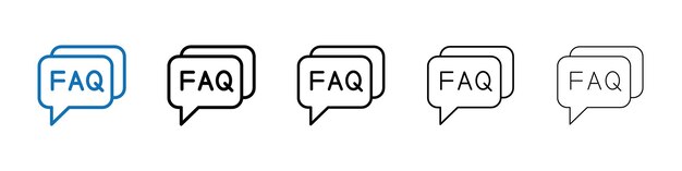 icono de preguntas frecuentes Logotipo vectorial de esquema para la aplicación web