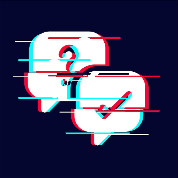 El icono de preguntas y respuestas con fallos llamativos