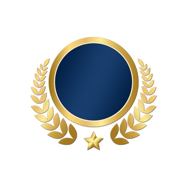 icono de premio dorado de lujo para diseño de certificado oro azul 3