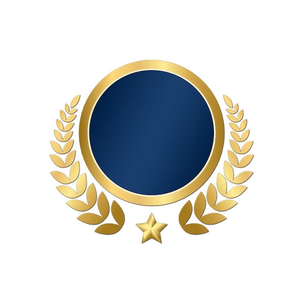 Icono de premio dorado de lujo para diseño de certificado oro azul 3