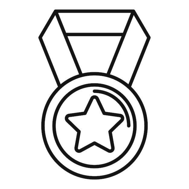 El icono del premio de la medalla que representa la victoria y el éxito