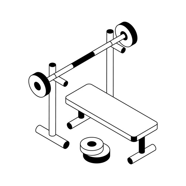 Icono de prensa de banco diseñado creativamente en estilo isométrico