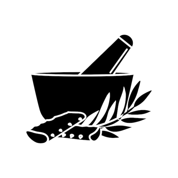 Icono de preparación de cosméticos en casa Taza de hierbas y aloe para la receta de mascarilla Tratamientos de belleza en el hogar