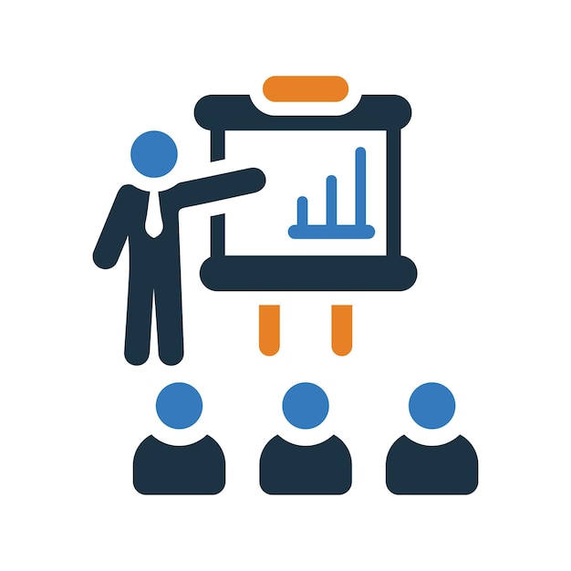 Icono de presentación de negocios Logotipo vectorial editable
