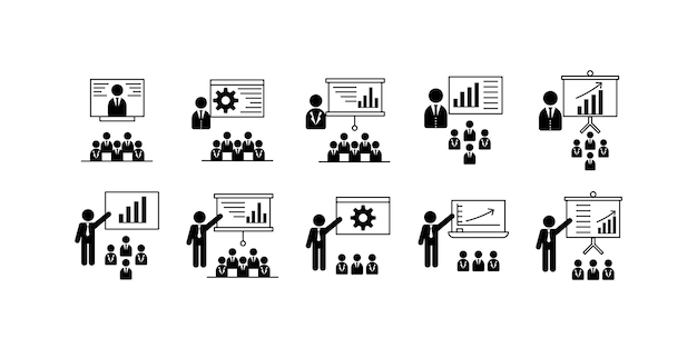 Icono de presentación de negocios
