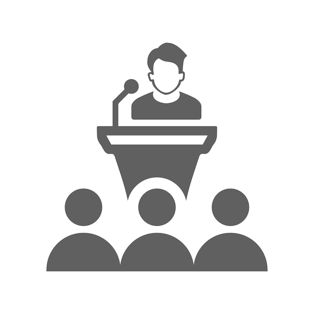 Ícono de presentación de la sala de reuniones Gráficos vectoriales grises