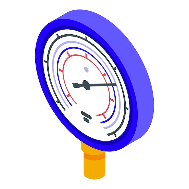 Icono de presión del manómetro Isométrico del icono de vector de presión del manómetro para diseño web aislado sobre fondo blanco