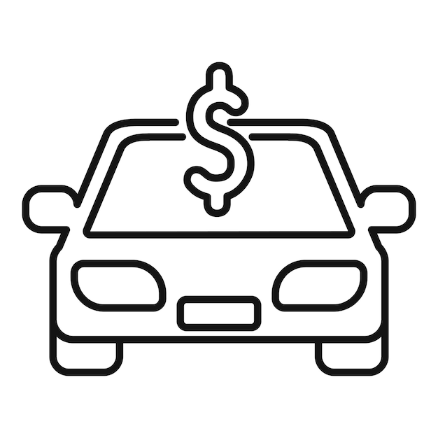 Icono de préstamo de automóvil que representa la financiación de un vehículo nuevo