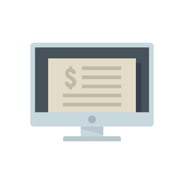 Icono de préstamo en línea para el hogar Ilustración plana del icono de vector de préstamo en línea para el hogar aislado sobre fondo blanco