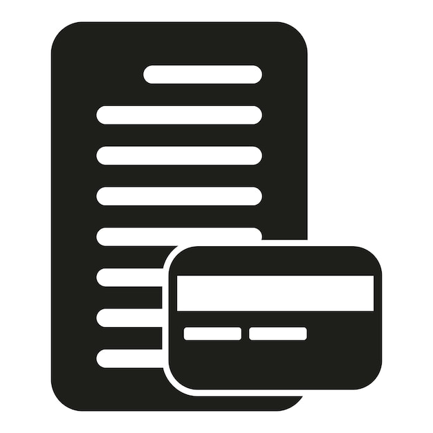 Icono de préstamo de tarjeta de crédito en papel vector simple factura económica descuento de préstamo