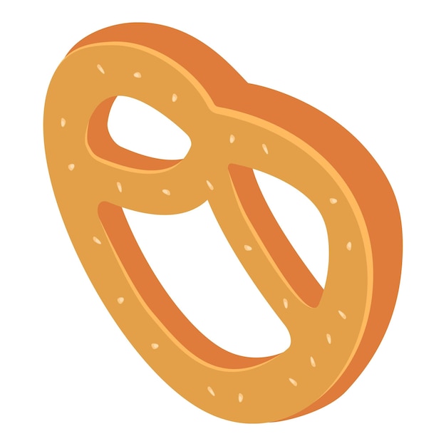 Icono de pretzel caliente fresco Isométrico de icono de vector de pretzel caliente fresco para diseño web aislado sobre fondo blanco