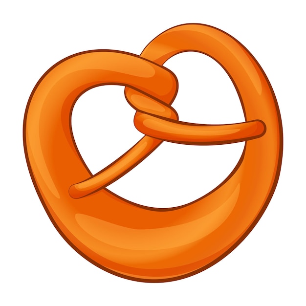 Icono de pretzel de corazón Icono vectorial de pretzer de corazón para el diseño web aislado sobre fondo blanco