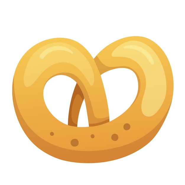 Icono de pretzel sabroso aislado en el fondo blanco