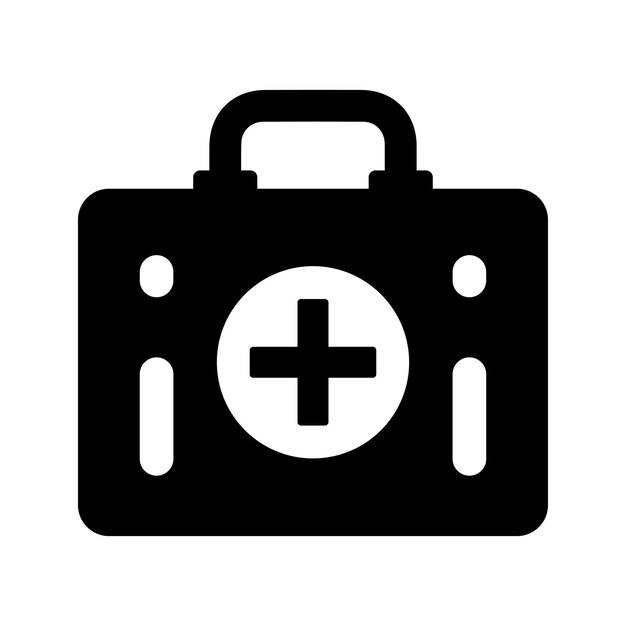 Icono de primeros auxilios de emergencia médica Gráficos vectoriales en negro