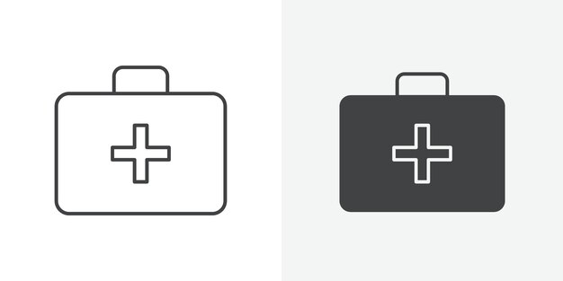 Icono de primeros auxilios Signo vectorial de contorno
