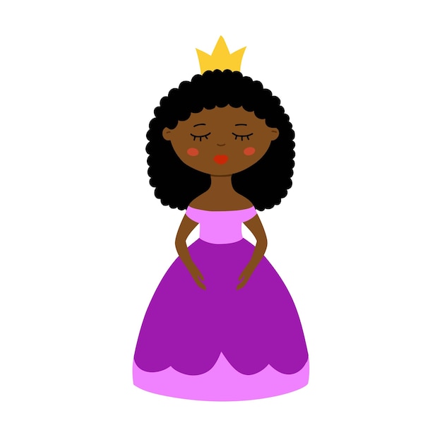 El icono de la princesa es una ilustración de clip art vectorial aislado, un elemento escalable de dibujos animados de diseño plano.