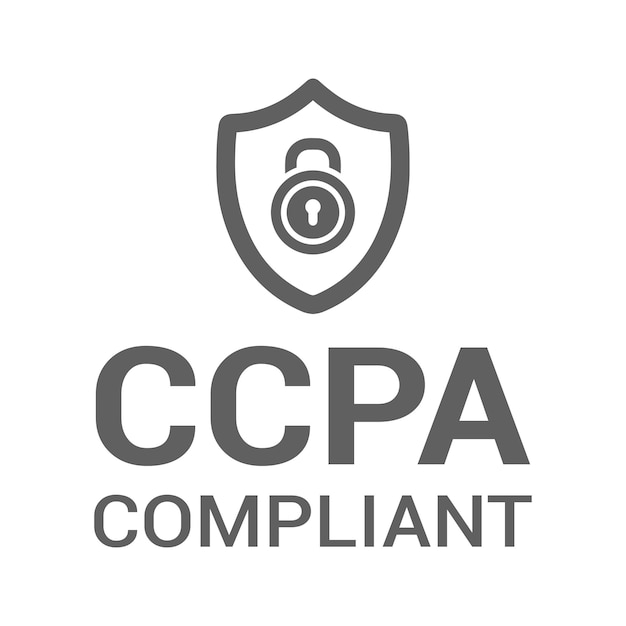 Icono de privacidad de la CCPA de California Gráficos vectoriales en gris