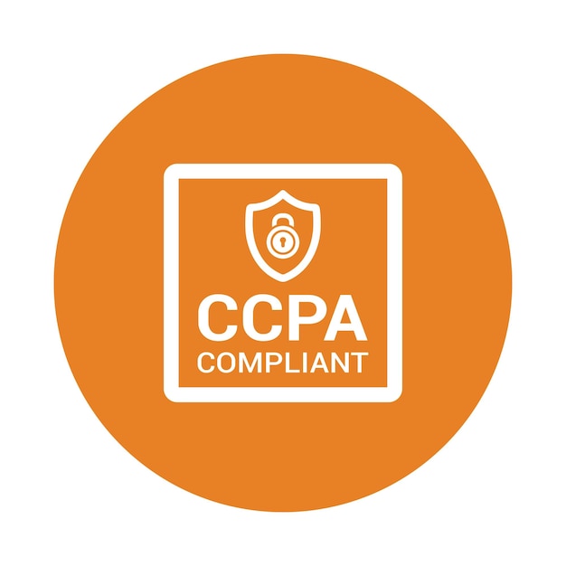 Icono de privacidad de cumplimiento de la ley ccpa Diseño de color naranja
