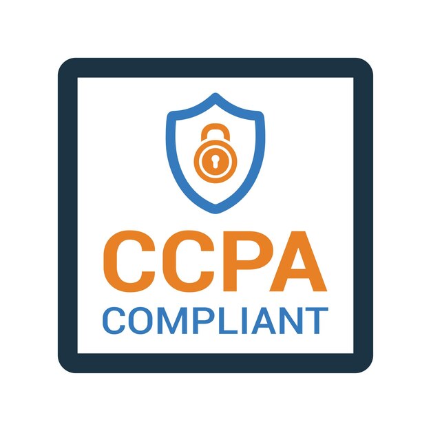 Icono de privacidad de cumplimiento de la ley ccpa Logotipo vectorial editable
