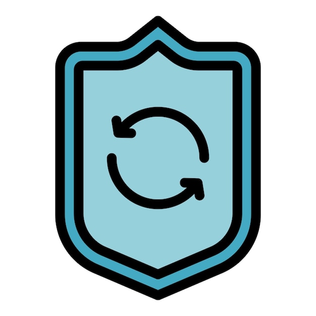 Icono de privacidad del escudo Contorno del escudo Vector de privacidad Icono de color plano aislado