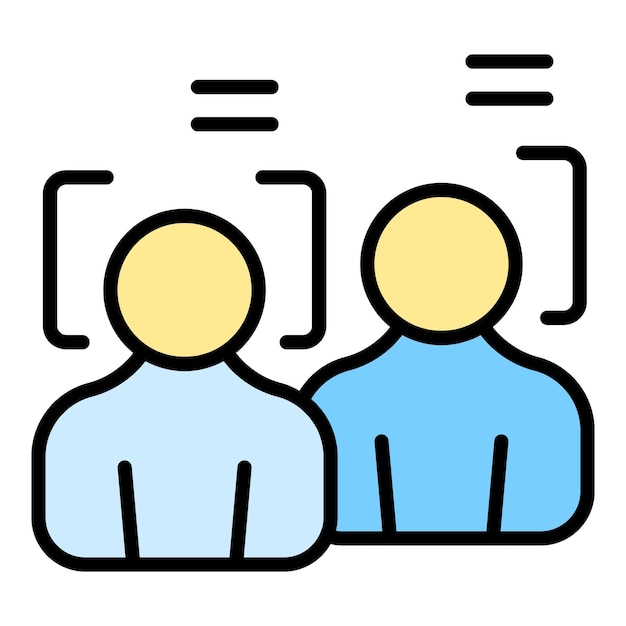 Icono de privacidad humana vector de contorno Acceso de seguridad Proteger el color del usuario plano