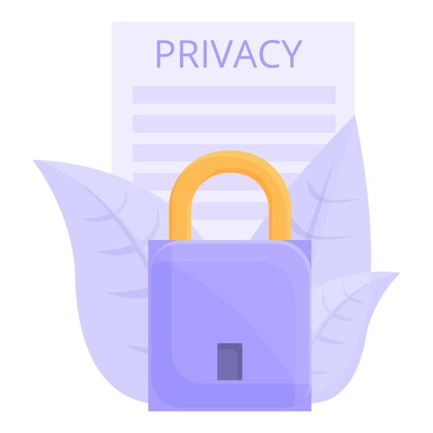 Icono de privacidad segura vector de dibujos animados Datos seguros Política privada