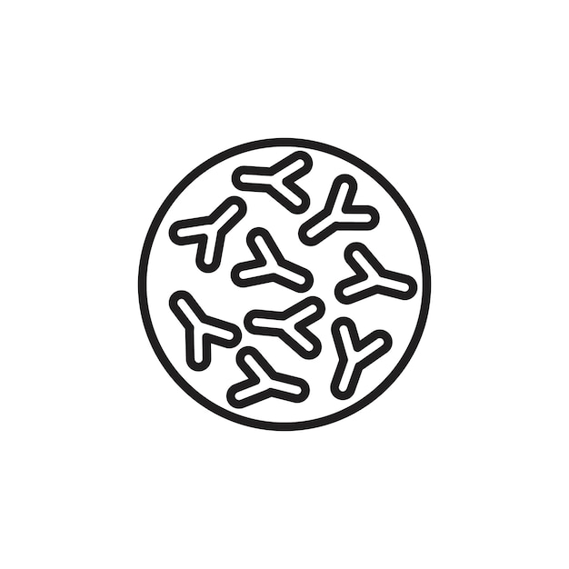 Ícono de probióticos de Bifidobacterium Ilustración de línea delgada plana del vector