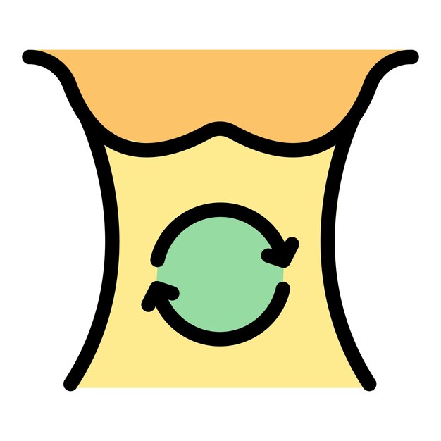 El icono de los probióticos internos humanos El contorno del icono del vector de los probióticos internos humanos El color del plano aislado