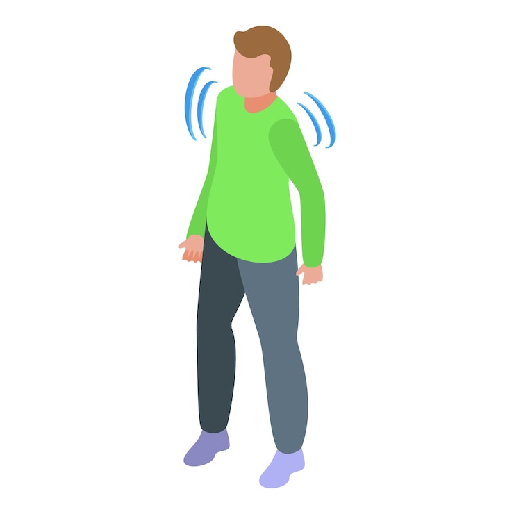 Vector icono del problema del niño del dolor vector isométrico dolor del paciente