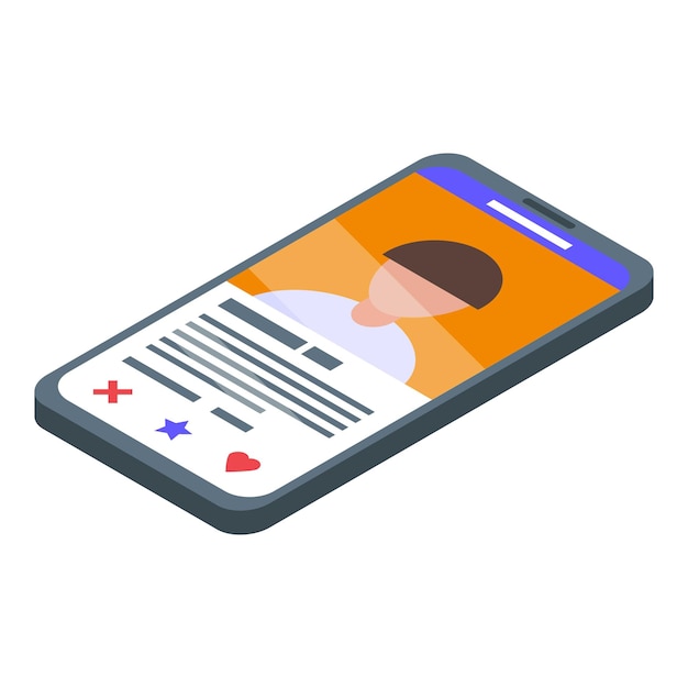 Icono de problemas de teléfonos inteligentes para adolescentes Isométrico de icono de vector de problemas de teléfonos inteligentes para adolescentes para diseño web aislado en fondo blanco