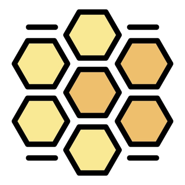 Icono del procedimiento de peine de miel Contorno del procedimiento del peine de miel Icono vectorial de color plano aislado