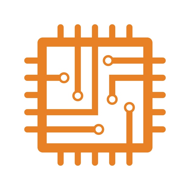 icono de procesador barato logotipo del vector naranja