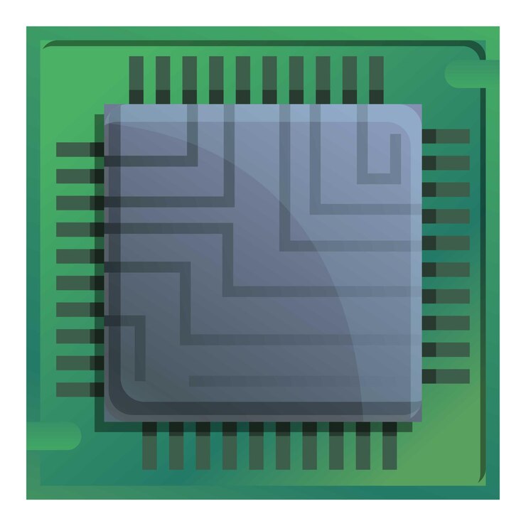 Vector icono de procesador de computadora caricatura de icono de vector de procesador de computadora para diseño web aislado sobre fondo blanco