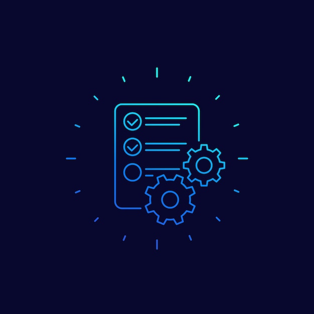 Icono de procesamiento de datos, vector lineal