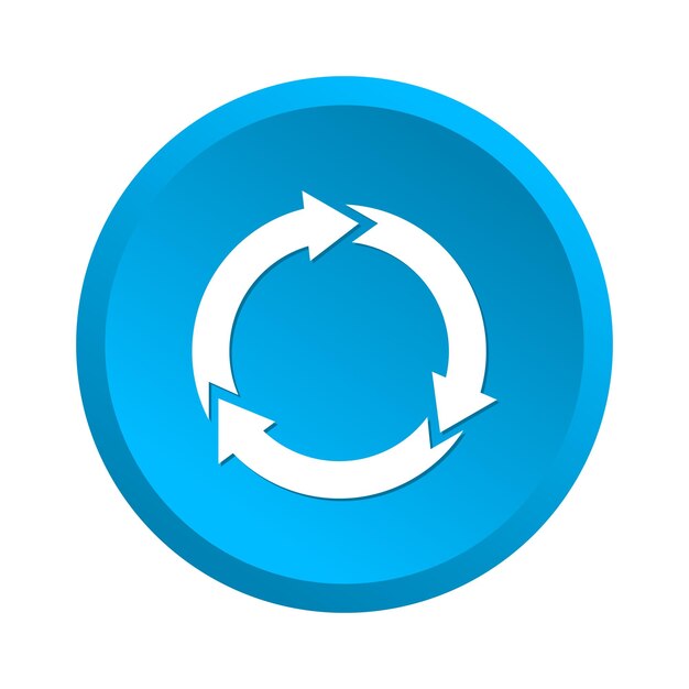 Icono de procesamiento de residuos Símbolo azul sobre fondo blanco