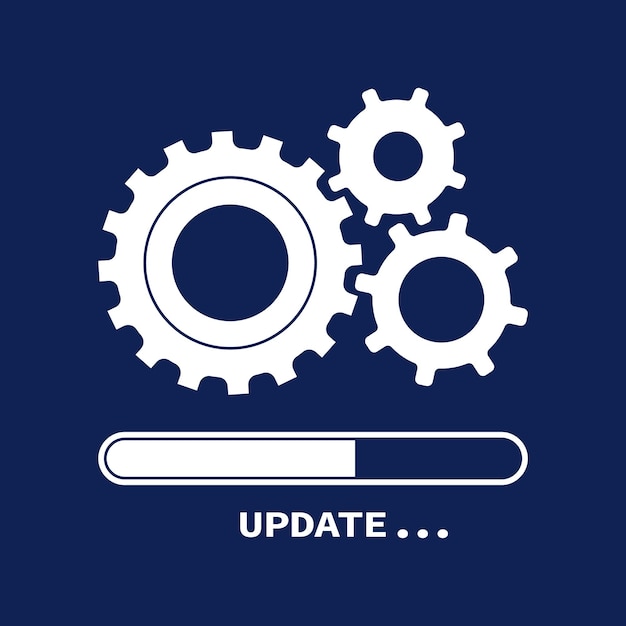 Icono de proceso de actualización Actualización o recarga progreso del sistema Símbolo de programa de configuración de cambio de software Tecnología y reciclaje signo vectorial decente