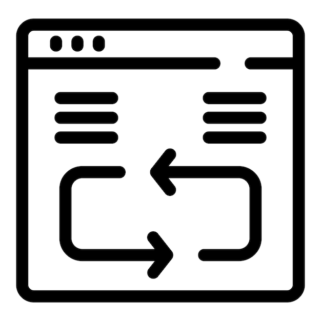 Icono del proceso de actualización de sincronización de datos del sitio web