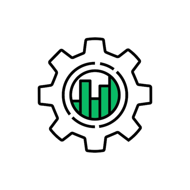 Icono de producción lineal como concepto de aumento de eficiencia de diagrama de inversión fácil estilo de arte de trazo plano tendencia pronóstico moderno logotipo elemento de diseño simple gráfico aislado sobre fondo blanco