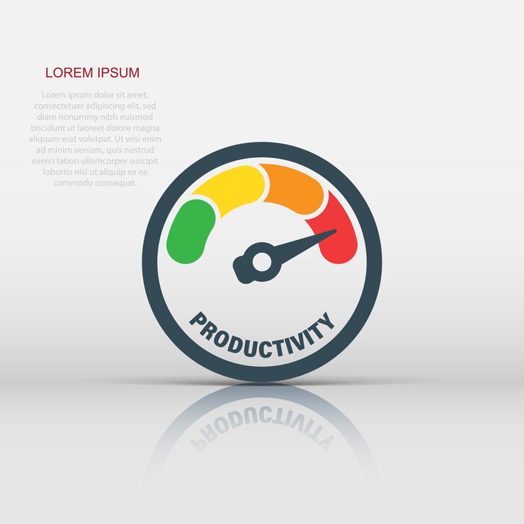 Vector icono de productividad en estilo plano ilustración vectorial de la estrategia de procesos en un fondo aislado