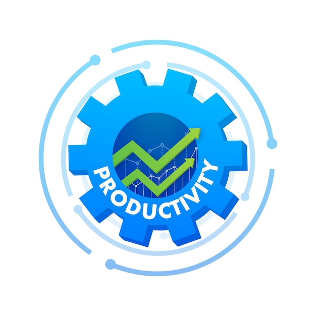 Icono de productividad en el velocímetro medidor de alta productividad ilustración de stock vectorial